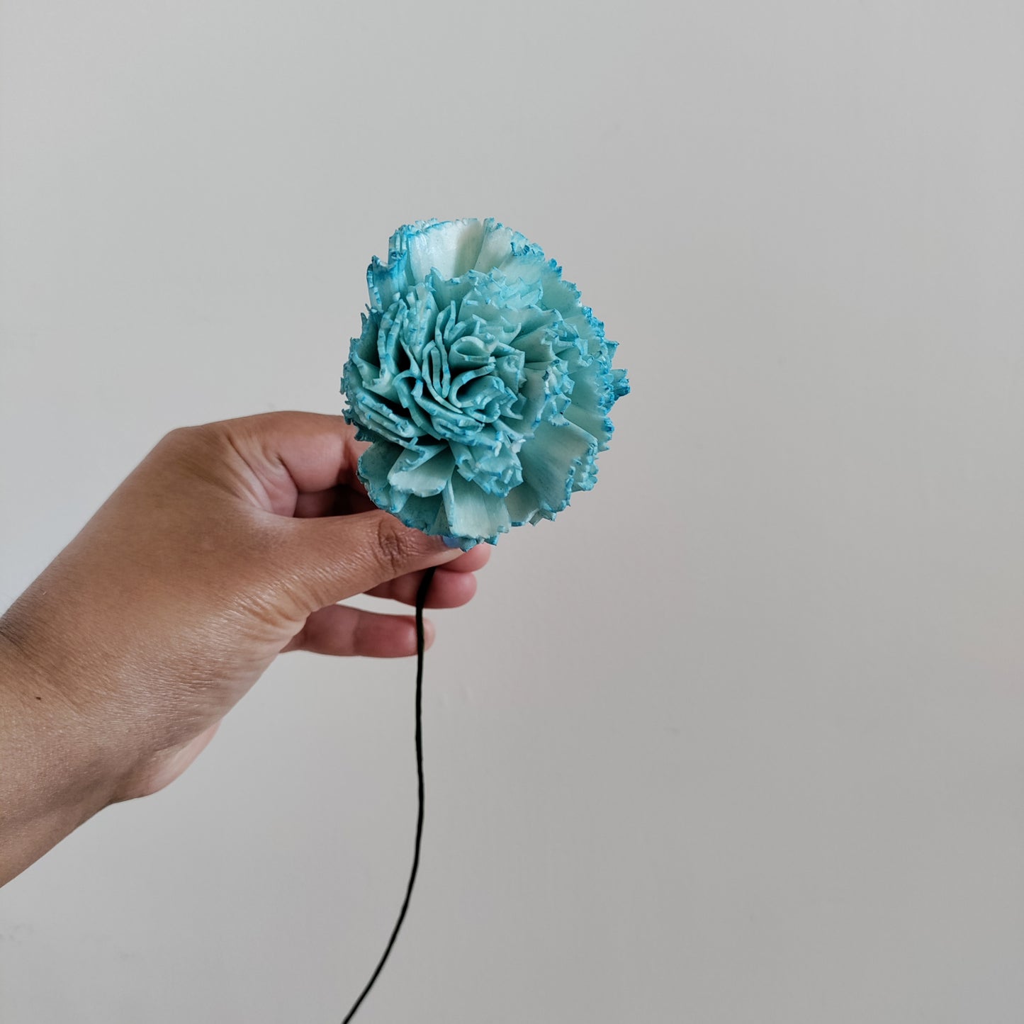 Blue Carnation Flowers (Wire Stem included)