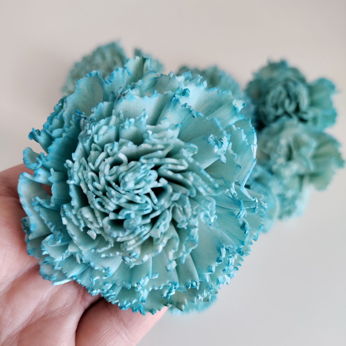 Blue Carnation Flowers (Wire Stem included)