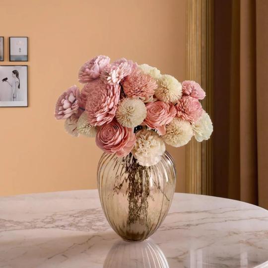 Blush Flush Bunch (40 Flowers, Wire Stem included)
